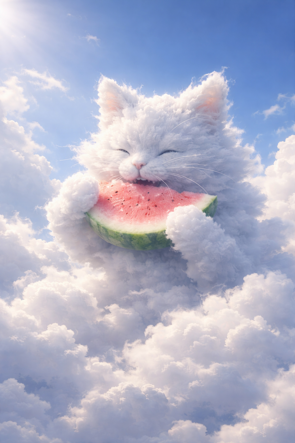Cat Eat Watermelon